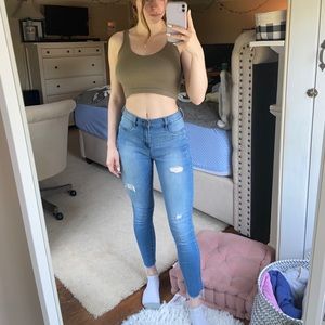 COPY - Blue High-Rise Ankle Jegging